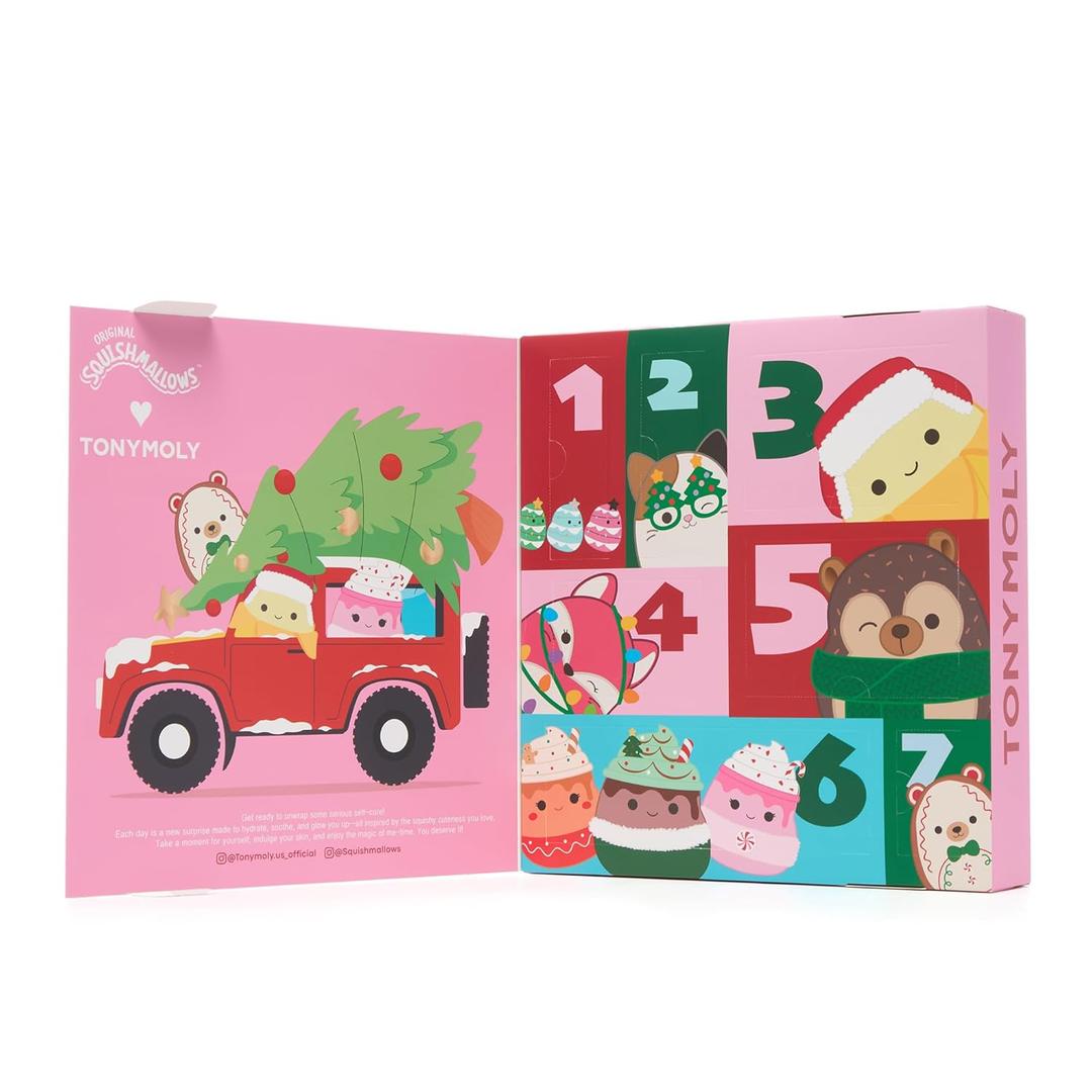 TONYMOLY x Squishmallows Advent Calendar 2025  7-Day Skincare Advent Calendar with Hand Cream, Lip Gloss, Sheet Masks & Cute advent calendar for girls