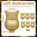 VIHOSE Bulk Set of 6 Gold 3.5" Peg Votive Holders with Rubber Gasket Glass Wholesale Candelabra Hurricane Glass Shades Votive Candleholder Cups for Stylish Home Decor