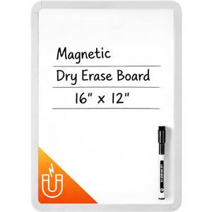 Mr. Pen- Dry Erase Board, 12 x 16 with a Black Dry Erase Marker, White Frame, White Board for Students