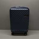 Carry On Luggage with Front Compartment and Cup Holder, KVF Expandable PC Hard Shell Suitcase with Front Pocket (FX-Plus, Midnight Blue, 2-Piece (20/Tote))