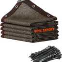 90% Fence Privacy Screen,3x10FT Shade Cloth Outdoor, Balcony Privacy Screen, Decor Fence Covering Privacy Patio,Blockage High Density Mesh for Yard/Garden/Plants, with Cable Zip Ties-Brown