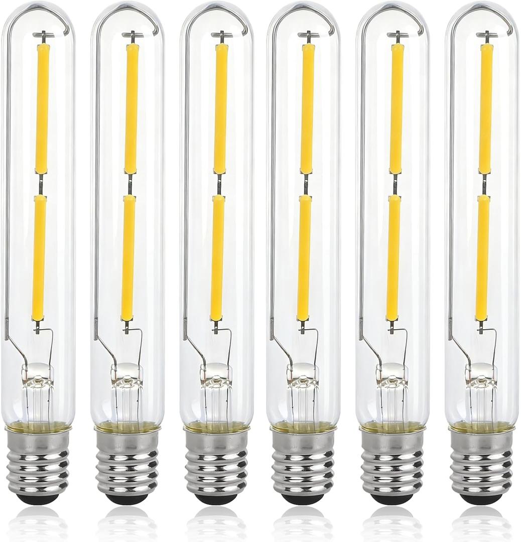 Light Bulb Replacement T6.5 E17 Dimmable Tubular Light Bulbs 4W, LED Appliance Bulb It is Suitable for Wall Lamps, Vintage Glass Lighting fixtures, Home Crystal Chandeliers, Decorative Lighting etc