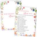 4 x Bridal Shower Games, Wildflowers Wedding Games Card, Bridal Shower Bachelorette Engagement Party Ideas Supplies Decorations, Hilarious Who Knows The Bride Best Game Cards for Guest, 25 Pack -10