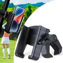 Golf Cart Phone Holder Mount, Compatible with EZGO/Club Car/Yamaha, Universal Compatible with iPhone/Galaxy/Google Pixel, Golf Cart Accessories Fit for All Smartphones (Black)