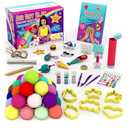 GirlZone Air Dry Clay Ultimate Craft Kit, 100+ Piece Kids Modeling Set, No Baking Required, Arts & Crafts for Girls Age 3+ (Regular Size) - Air Dry Clay Kit for Kids