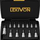 LEXIVON Tamper Proof Torx Bit Socket Set, Premium S2 Alloy Steel | 13-Piece Security Star T8 - T60 Set | Enhanced Storage Case (LX-146)