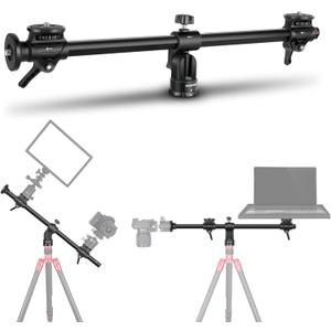 NEEWER 30"/76cm Horizontal Tripod Center Axis with 3/8" Screw, Aluminum Alloy 360 Rotatable 180Vertical Adjustable Tripod Extension Boom Arm for Camera Macro Overhead Photography (Load up to 22lb)