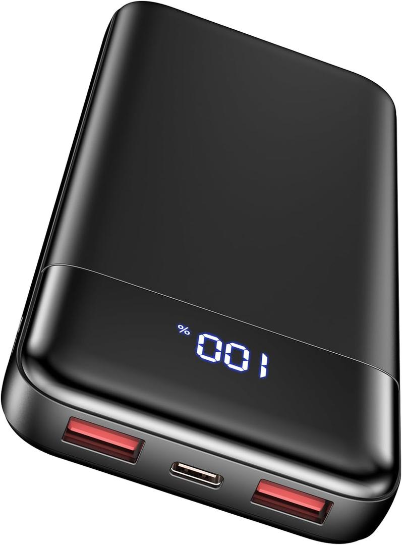 Portable Charger, 10000mAh Slim Power Bank Portable Phone Charger 22.5W PD QC Fast Charging with 3 Outputs 2 Inputs Battery Pack Compatible with iPhones Samsung Google Pixel LG Moto More Devices,Black