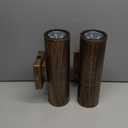 DAKAFUL Dusk to Dawn Outdoor Lighting Sensor Wall Lights 2Pack, 12W 2700K Integrated LED Cylinder Up Down Lights Outdoor, IP65 Waterproof Aluminum Exterior Wall Sconce for Porch Patio (Bronze)