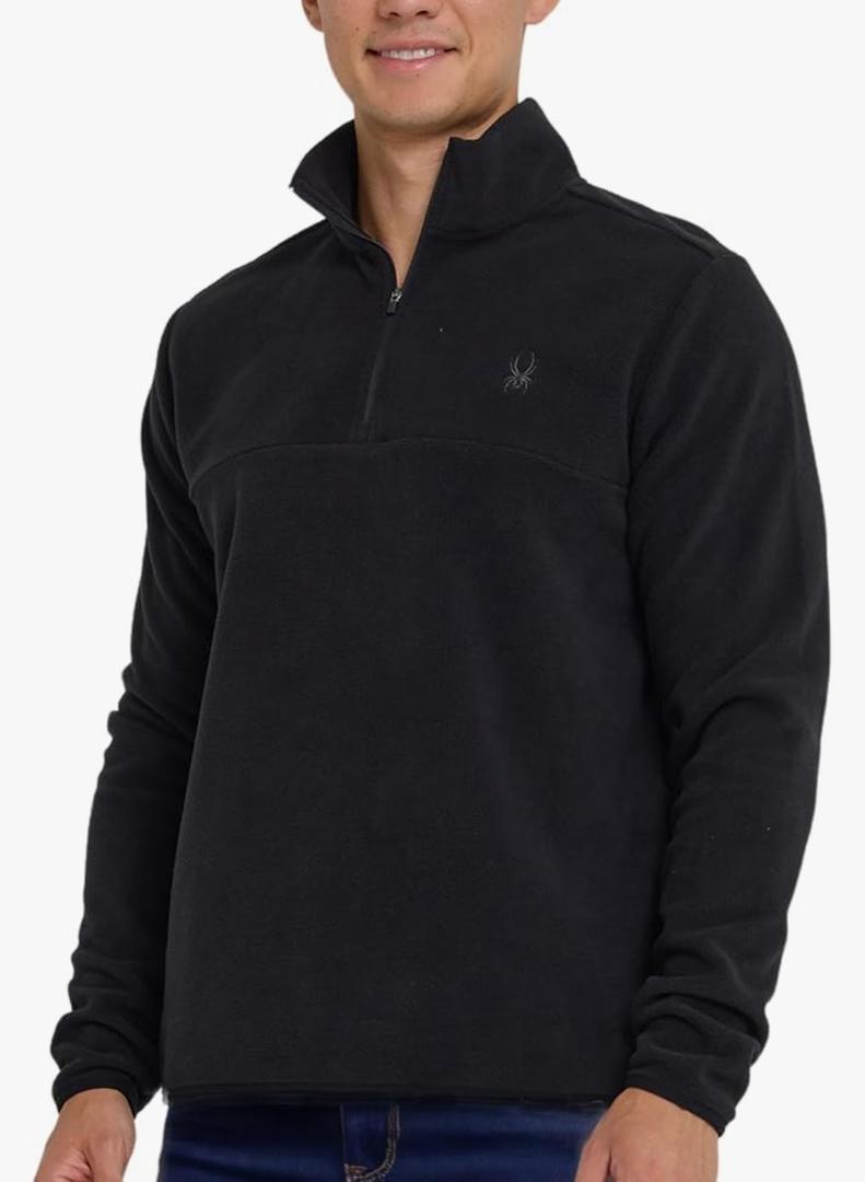 Spyder Fleece Quarter Zip Pullover Men – Polar Fleece Lightweight Athletic Sweater, Warm 1/4 Zipper Jacket, Mock Neck, Large