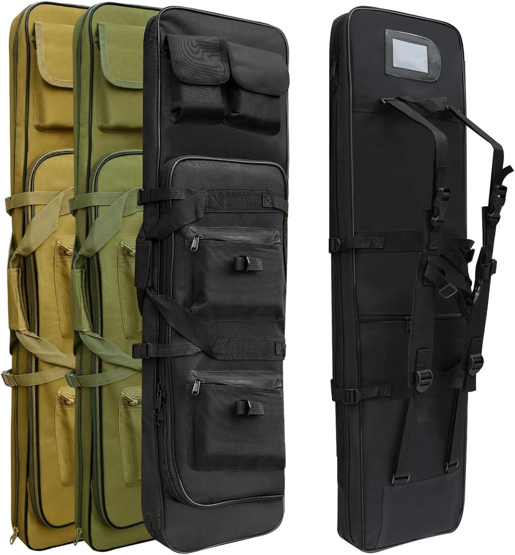 Rifle Bag, Tactical Long Rifle Backpack, Portable Shotgun Case for Firearm Storage and Transportation, Suitable for Outdoor Hunting Shooting (37in, Black)