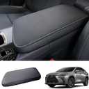 for 2022 2023 2024 2025 2026 Lexus NX Center Console Cover, for NX250/NX350/NX350h/NX450h+ Console Armrest Cover, Waterproof&Comfy Leather Armrest Cover 2025 NX350 Accessories (Black-Padded)