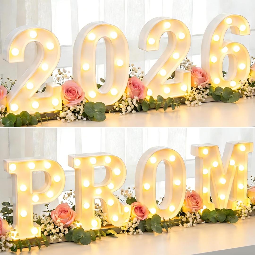 PROM Decorations 2026 Marquee Letters: Graduation Decorations Prom 2026 Light up Sign Marquee Letters Decorations for Class of 2026 High School College Party Supplies