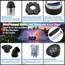 Pond Fountain Aerator with Lights Dynamic RGB Light 1HP 750W Floating Fountain for Pond Lake, 110V 15000 GPH Fully Automatic Stainless Steel Fountain Pump 100Ft Cord with 4 LED Lights and Nail, Rope
