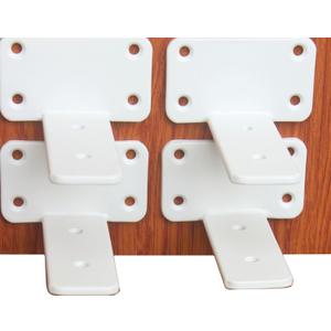 4 Pack - 4 inch White Hidden L Shelf Bracket (1/5 Inch Thicked) Iron Floating Shelf Brackets Rustic Industrial Metal Brackets for Shelf Support