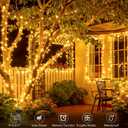 4 Pack Solar String Lights, Total 132Ft 400 LED Solar Powered Twinkle String Lights Waterproof with 8 Lighting Modes Green Wire for Patio Garden Party Yard Wedding Decors (Warm White)