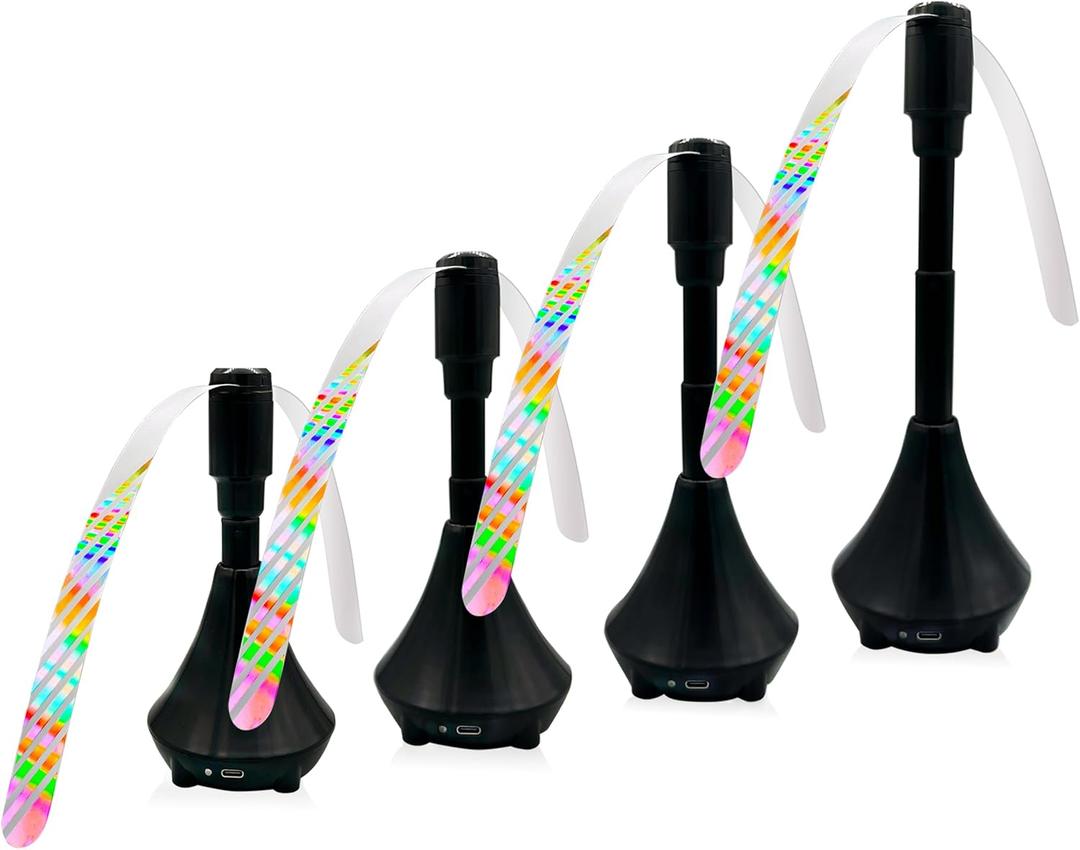 4PCS Retractable Portable Food Fan for Indoor Outdoor Meals, Spinning Fan for Picnic with Rechargeable Batteries