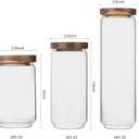 Glass Storage Jars with Wood Lid [Set of 5], Airtight Food Containers Stackable for Coffee Beans| Nuts| Pasta (25oz*2+34oz*2+54oz)