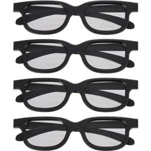 MECCANIXITY 4pcs Polarized 3D Viewing Glasses, Passive Circular 3D Glasses for Anaglyph Movie Cinema Game TV Photo Projector Black