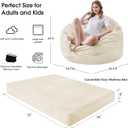 Bean Bag Chairs for Adults - Giant Bean Bag Convertible Floor Sofa, Full