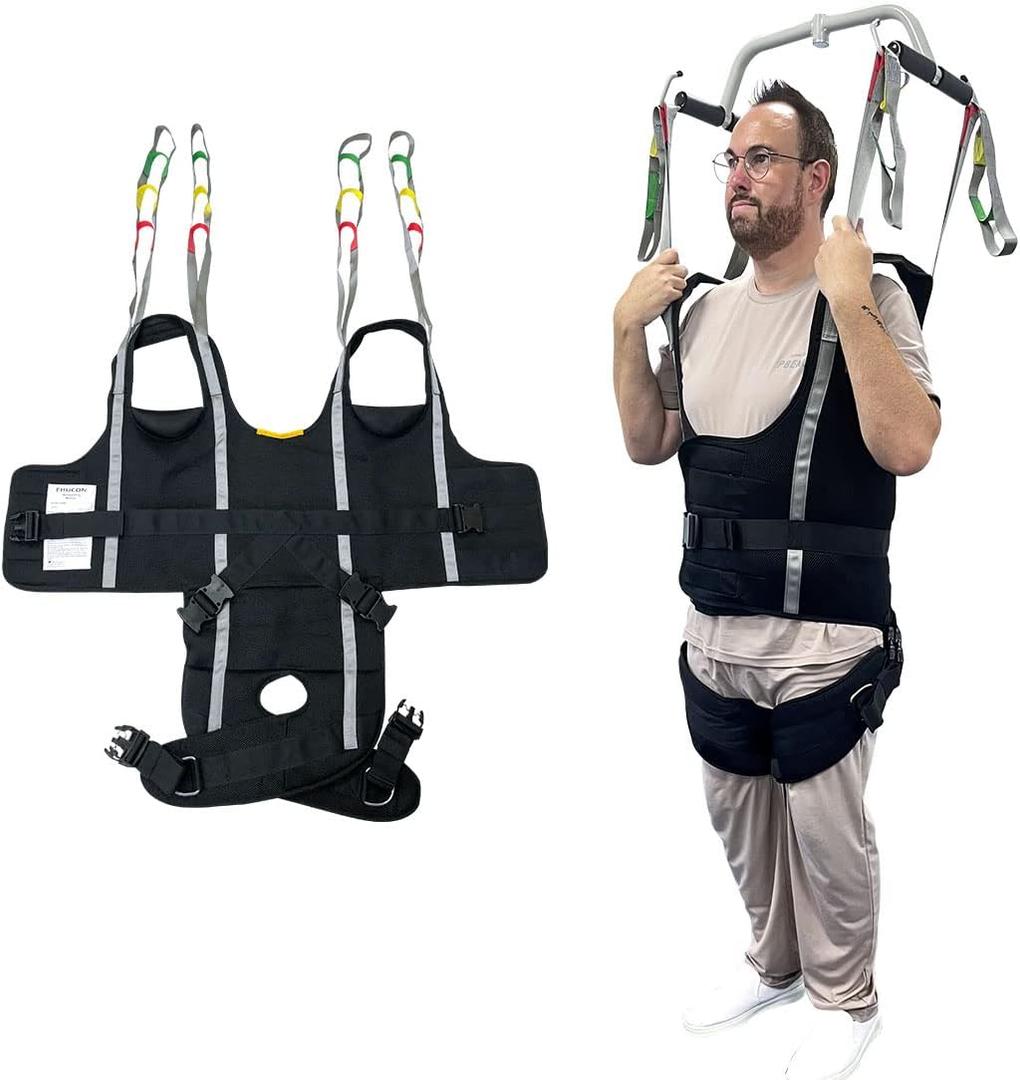 Pelvic Padded Patient Lift Walking Sling,Portable Standing Harness to People/Handicap for Ambulating Support Training,500 lbs Safety Loading -Large Size