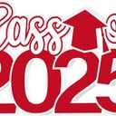 Class of 2025 Sign Graduation Decorations 2025 Senior Photo Booth Props for Photoshoot 2025 Grad Centerpieces for Table Decor, Class of 2025 Letter Word Sign for Grad Party Supplies - Red White
