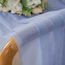 Simplebrand Denim Short Sheer Curtains 45 Inch Length for Small Windows, Rod Pocket 2 Panels Set Solid Voile Drapes Window Sheer Curtains for Bedroom Bathroom Kids Room Kitchen, 42x45 Inch, Denim