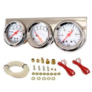 252mm 3 in 1 Triple Gauge kit Volt Meter Water Temp Temperature Gauge Oil Press Pressure Gauge