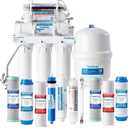 PureDrop RTW5AK-UV SGS-Tested Reverse Osmosis Water Filter System with Alkaline Remineralization & UV Filter, 7-Stage Under Sink RO Water Filtration System Plus Extra 3 Filters, 50 GPD