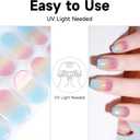 2 x Semi Cured Gel Nails Strips - 28 pcs UV Gel Nail Stickers for Women Work with Any UV Lamp, Long Lasting Nail Wraps for Home DIY Nails Art (Colorful Butterflies)