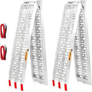 7.5 FT Aluminum Loading Ramps for Pickup Trucks (2 Pack)  1500 lbs Capacity, Portable ATV, UTV, Motorcycle, Lawn Mower & Dirt Bike Ramp Set