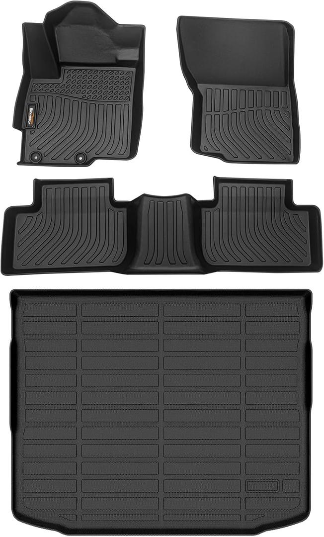 Binmotor-Floor Mats & Cargo Liner for Mitsubishi Outlander Sport 2011-2024 2025 (Onlyfor 5 Seater), All Weather Car Floor Mat for Outlander Sport Accessories TPE Liners Cargo Trunk Mat
