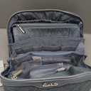 BOYATU Travel Makeup Bags Cosmetic Organizer Bag: 3-Set Large Capacity Make up Bag - PU Leather Toiletry Bags for Women - Wide Open Portable Pouch with Divider & Handle (01-Light Blue)