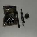 LAVONE Eyebrow Stamp Pencil Kit - Makeup Brow Stamp Trio with Waterproof Eyebrow Pencil, Eyeliner, Pomade, Dual-ended Brush - Dark Black