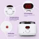 Wax Warmer Pot with 5 Bag Hard Wax Beads, Wax Kit Digital Hair Removal Waxing Kit for Women & Men, HotWax Melt Warmer Kit for Full Body, Legs, Face, Bikini,Sensitive skin, White