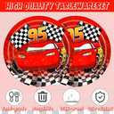 40Pcs Cars Birthday Party Plates and Napkins for 20 Guests Tableware Cars Supplies for Kids Boys Girls Birthday Party Decorations