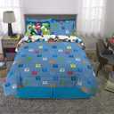 Franco Super Mario Bros. Kids Bedding Super Soft Comforter and Sheet Set with Sham, Queen Size
