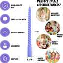 6 Pack 10 Inch Mauve Purple Spiral Taper Candles for Celebrations and Religious Ceremonies, Unscented Dripless Twisted Candlesticks for Dinner Decorative Accents Relaxation and Meditation