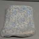 Aliceset Large Bible Cover Case for Women 10.2"x7.9"x2.1" Blue Floral Quilted Cotton Bible Carrying Cases Protective Bag with Handle and Zippered Pocket for Christian Study Supplies Church Gifts