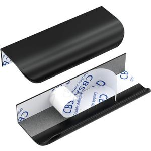 Peaha 6 Pack Black Finger Pulls for Cabinets 4in(100mm) Overall Length Adhesive Cabinet Handles Edge Pull Stick On Door Handles