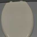 Bemis Aurora Slow Close Toilet Seat, Easy Clean Hinges and Adjustable Perfect Fit Plastic Seat, Made in USA, Elongated, Almond
