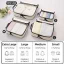 BAGAIL 4 Set Compression Packing Cubes Travel Accessories Expandable Packing Organizers (Cloth Pattern, 4-Beige), 13.75 inches x 12.75 inches x 4.5 inches