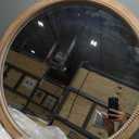 sawsile Round Wood Mirror,28 inch Circle Rustic Farmhouse Natural Wooden Frame Boho Beads Wall Mirror for Bathroom,Living Room,Bedroom or Entryway