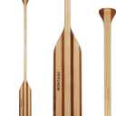 Wooden Canoe Paddle with Anti-Collision Edge, Ergonomic Palm Grip, 146 CM/4.8 FT