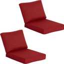 COZYVIDA Outdoor Deep Seat Cushion Set of 2,24" x 27.5"x4.5" Patio Cushions Resilient Foam Filling, Water-Resistant Stain-Resistant UV-Resistant 1000+ Hrs, Weather Resistant,YKK Zippers,Chili