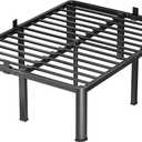 18 Inch Queen Heavy Duty 3500 lbs Bed Frame with Round-Corner Legs & Anti-Squeak Design  Quick Assembly Metal Platform, No Box Spring Needed