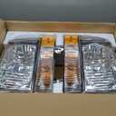 Headlight Assembly W/Bulbs for 1999-2004 Ford Super Duty F250 F350 F450 F550,00-04 Ford Excursion Headlamp Replacement with Bumper Signal Corner Light (NOT FOR SEALED BEAM MODELS) Pair Set
