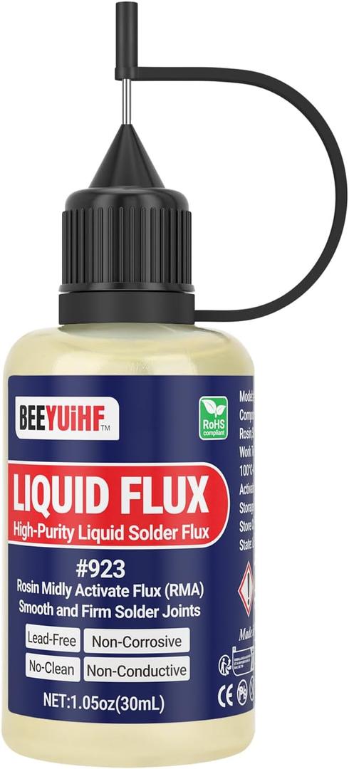 Liquid Solder Flux Dropper, Liquid Soldering Flux, No Clean Liquid Flux, Electrical Liquid Rosin Flux Solder, Liquid Flux Soldering Squeeze Bottle (30 mL/1.05Oz.)