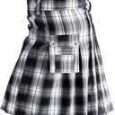 GRAJTCIN Scottish Tartan Kilt for Men Traditional Highland Utility Kilts Size L