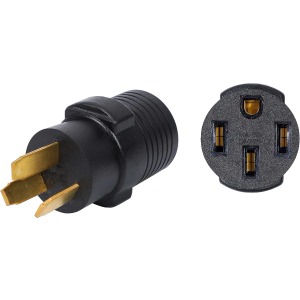 ONETAK NEMA 10-50P to 14-50R 120V/240V Compact 50 Amp 3 Prong Male Plug to 50 Amp 4 Prong Female Receptacle Generator RV Welder Dryer Stove Power Cord Adapter Connector